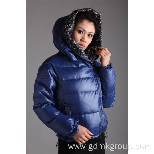 Waterproof Down Jacket Women'S Simple  Collar Zipper Down Jacket Factory